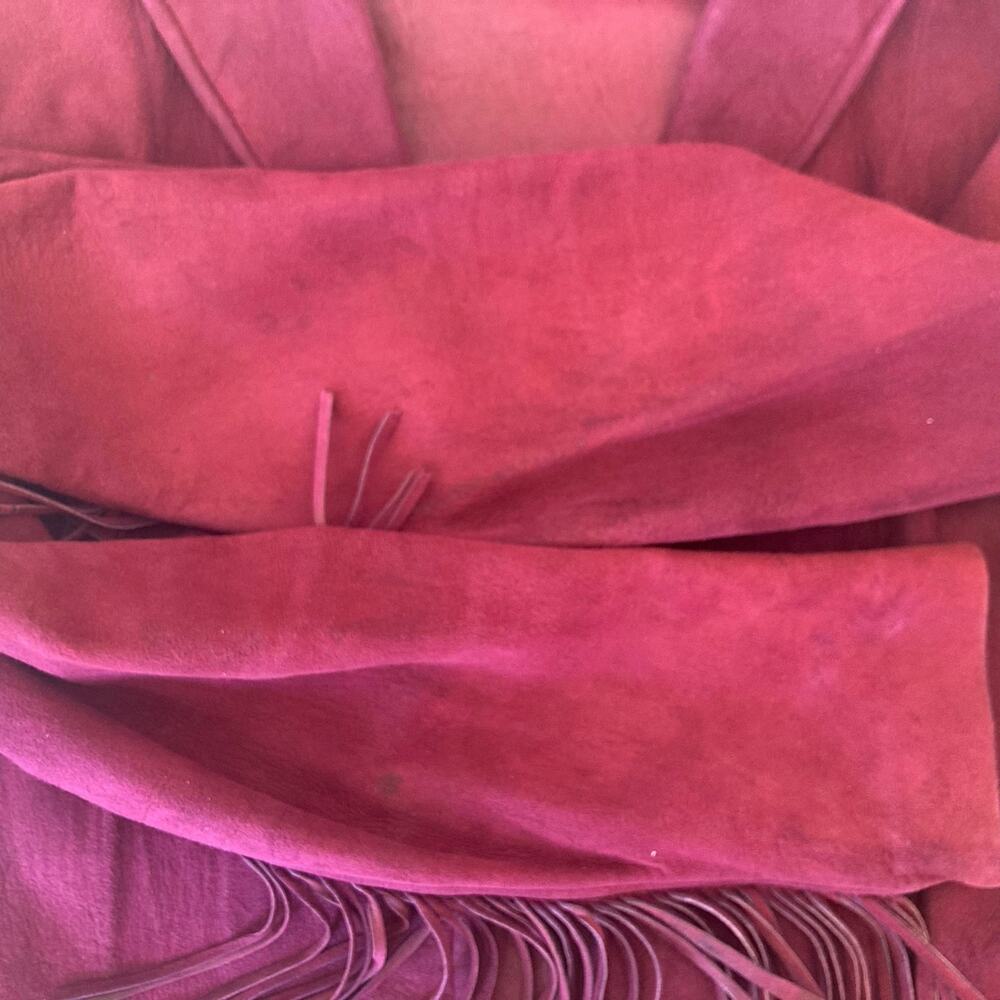 Vintage Burgundy suede cropped jacket ladies medium - Picture 12 of 16
